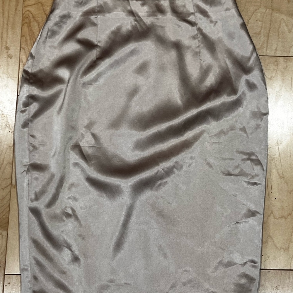 Meshkri Champagne Satin Skirt